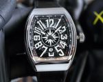Frank Muller V45 SC DT Vanguard Series 54*42*15mm 2824 Movement Black Face White Gold Watch